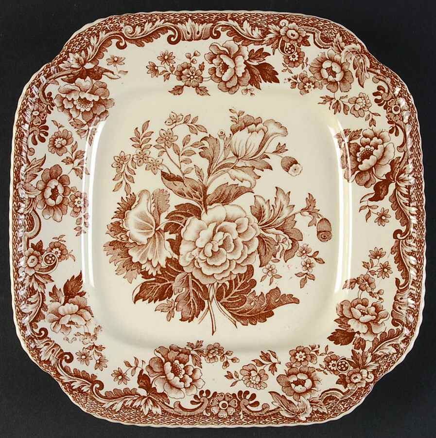 Marina Brown Square Salad Plate by Spode-1