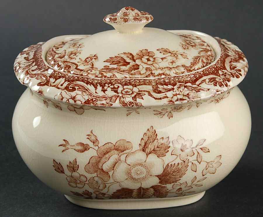 Marina Brown Sugar Bowl & Lid by Spode-1