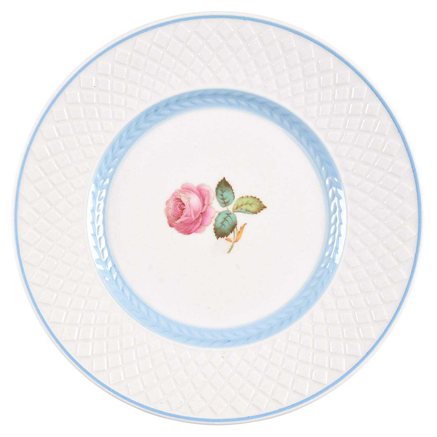 Mansard Rose Blue Laurel Band Bread & Butter Plate by Spode-1