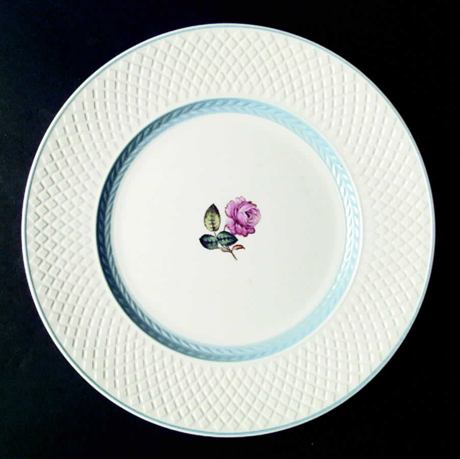 Mansard Rose Blue Laurel Band Dinner Plate by Spode-1