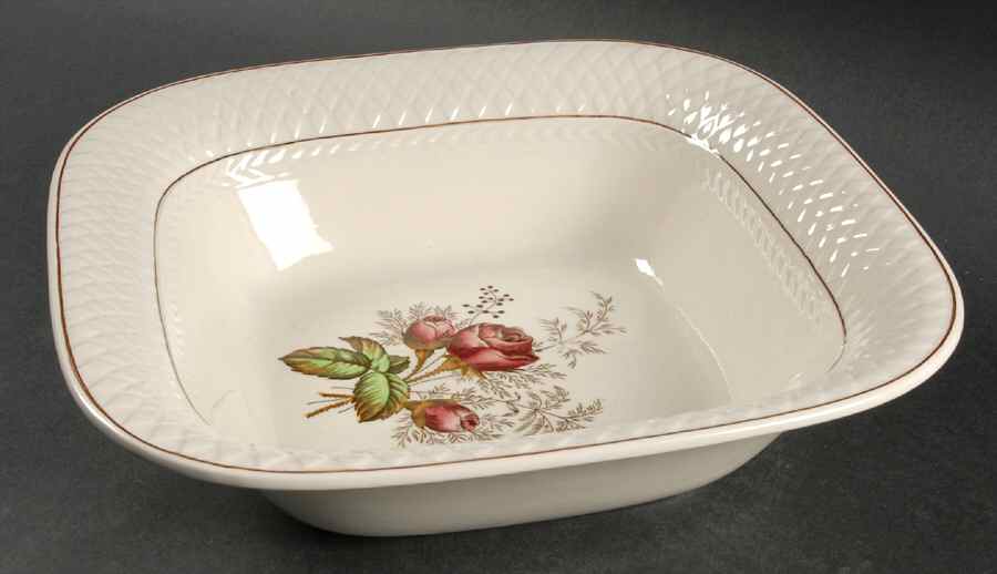 Mansard Rose Red 10" Square Vegetable Bowl by Spode-1