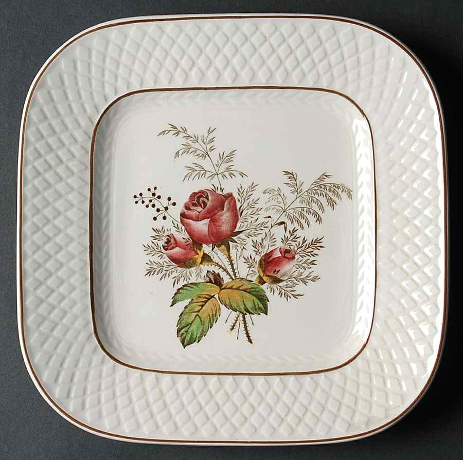 Mansard Rose Red Square Luncheon Plate by Spode-1