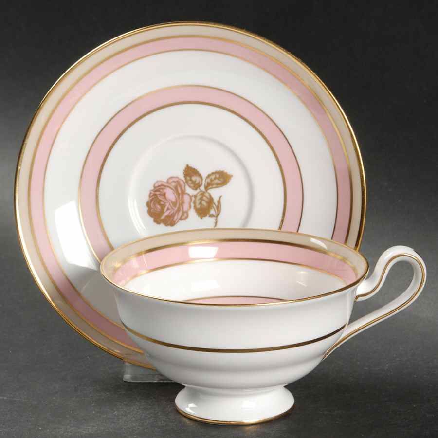 Margaret Rose Footed Cup & Saucer Set by Spode-1