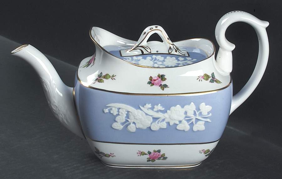 Maritime Rose Blue Teapot & Lid by Spode-1