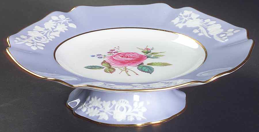 Maritime Rose Blue 8" Diameter Pedestal Cake Stand by Spode-1