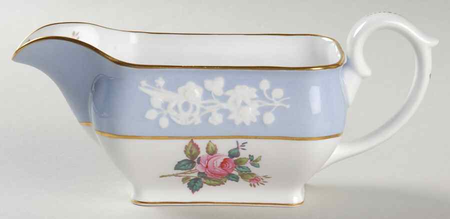 Maritime Rose Blue Gravy Boat by Spode-1