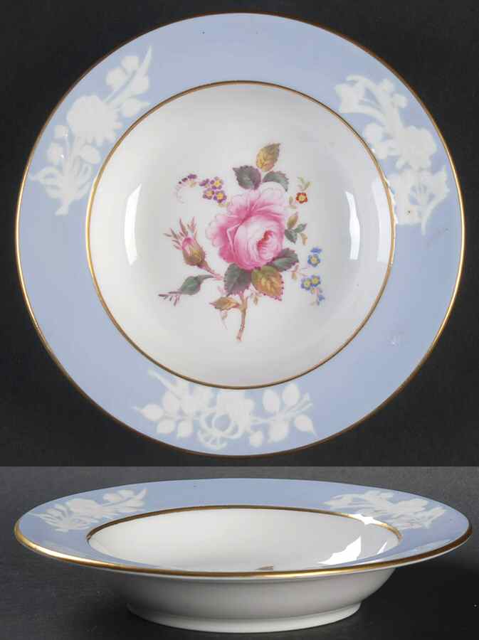 Maritime Rose Blue Rim Fruit/Dessert (Sauce) Bowl by Spode-1