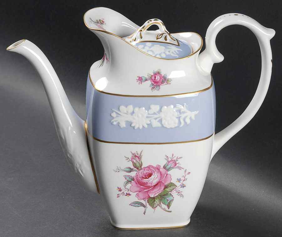 Maritime Rose Blue Coffee Pot & Lid by Spode-1
