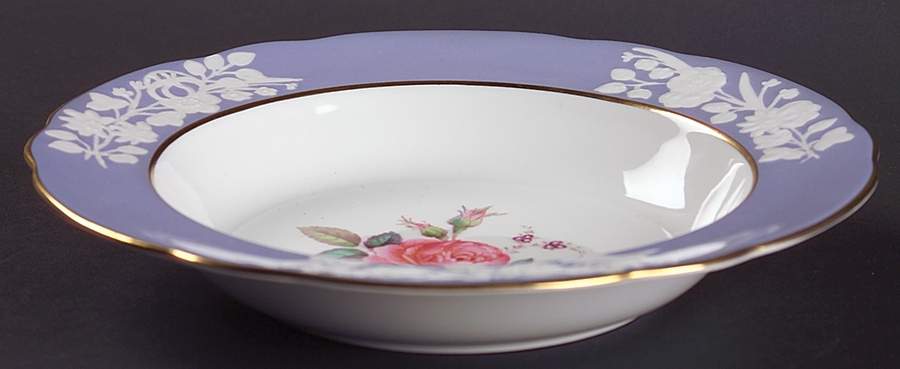 Maritime Rose Blue Rim Soup Bowl by Spode-1