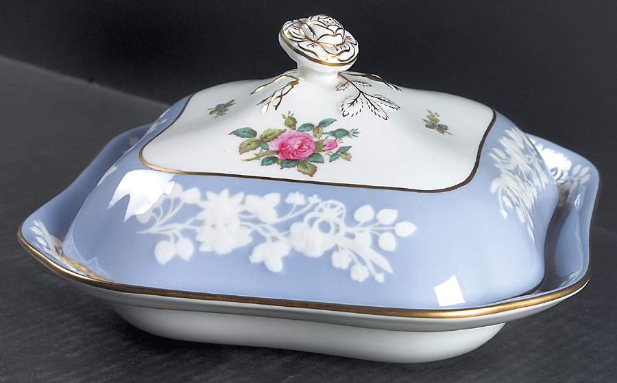 Maritime Rose Blue Square Covered Vegetable by Spode-1