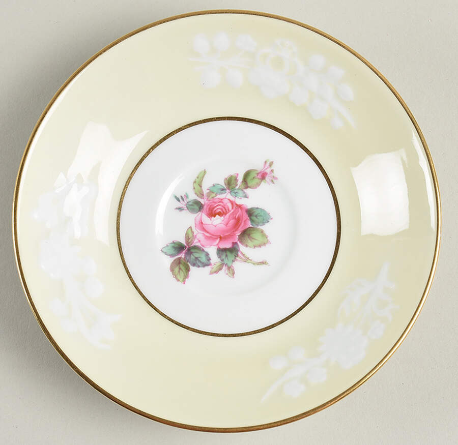 Maritime Rose Paleyellow Saucer for Demitasse Cup by Spode-1