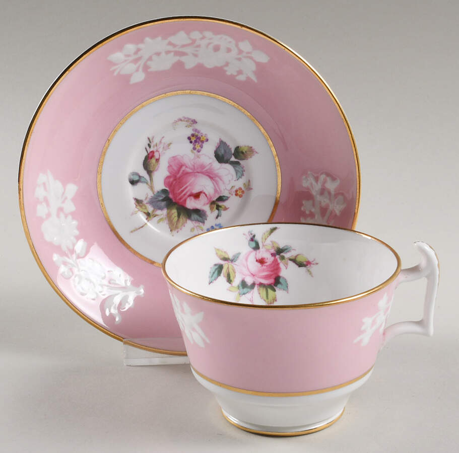 Maritime Rose Light Pink (Smooth) Footed Cup & Saucer Set by Spode-1