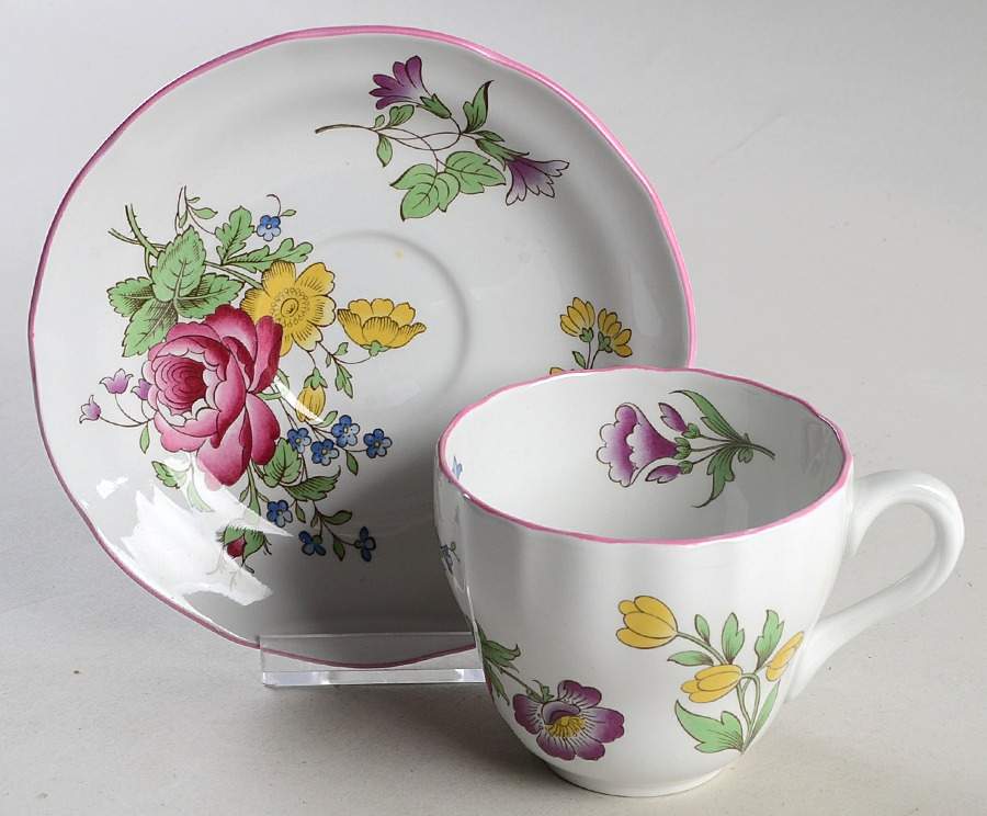 Marlborough Sprays Flat Cup & Saucer Set by Spode-1