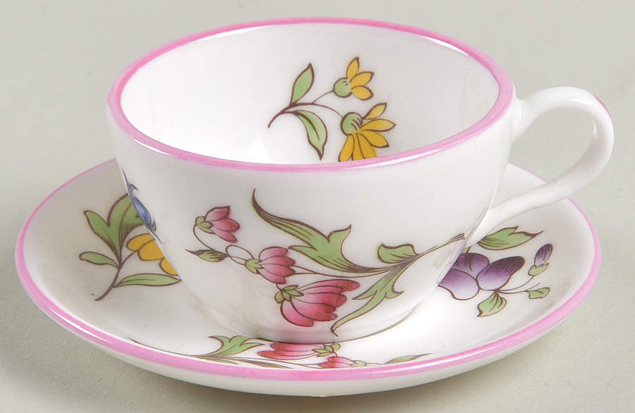 Marlborough Sprays Miniature Cup and Saucer Set by Spode-1
