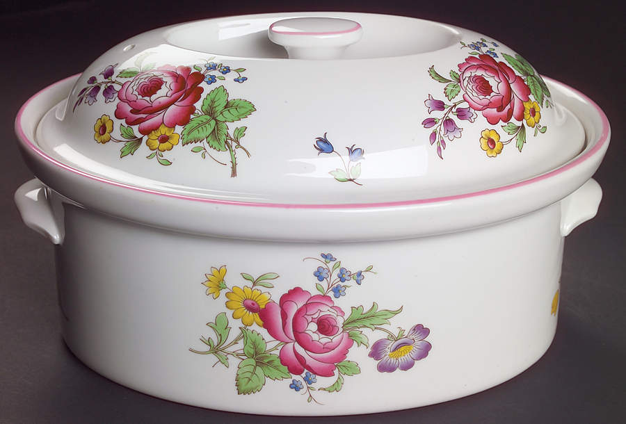 Marlborough Sprays 2.5 Qt Oval Covered Casserole by Spode-1
