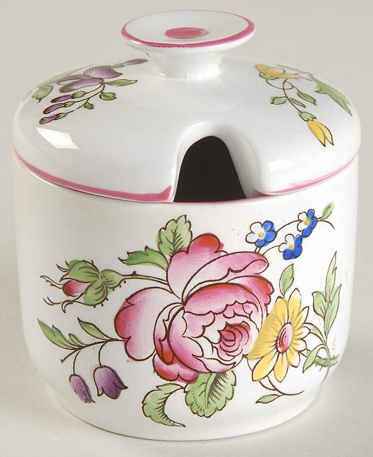 Marlborough Sprays Mustard Jar & Lid by Spode-1