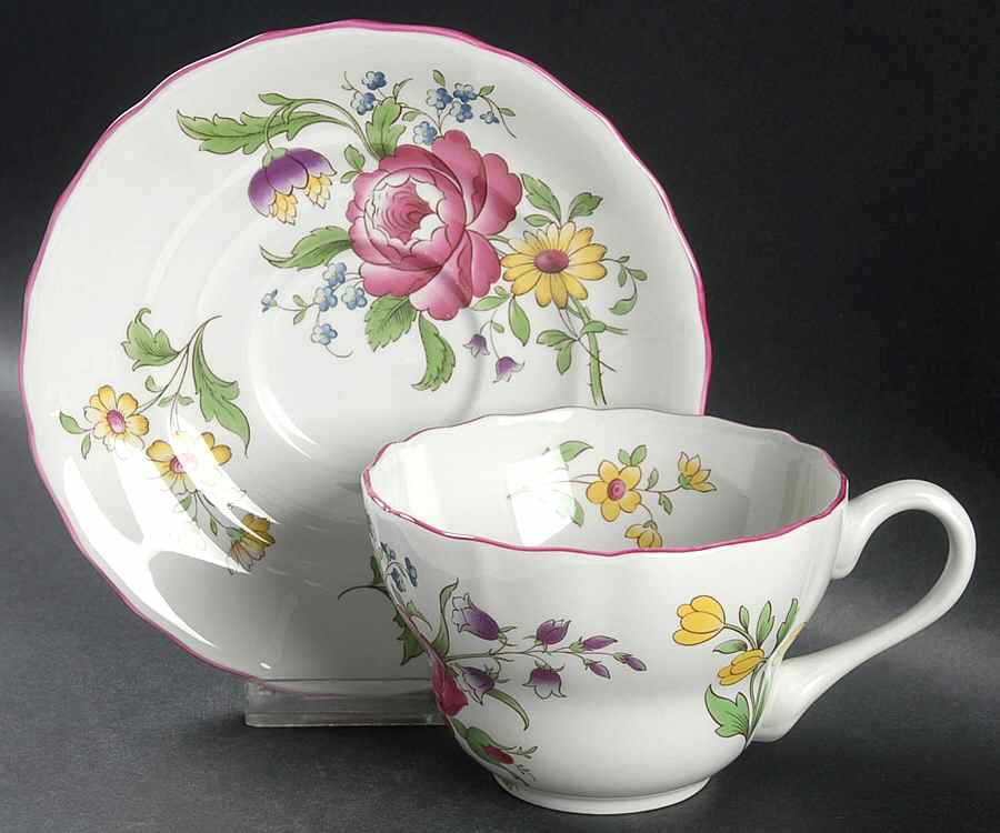 Marlborough Sprays Breakfast Cup & Saucer Set by Spode-1