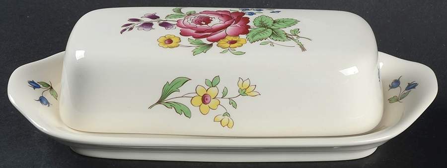 Marlborough Sprays 1/4 Lb Covered Butter by Spode-1