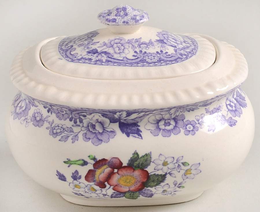 Mayflower Sugar Bowl & Lid by Spode-1