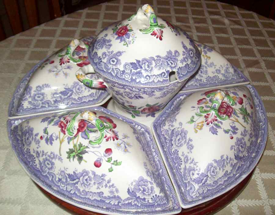 Mayflower 11 Pc Canterbury Set (Cvrd Sides, Center & Tray) by Spode-1