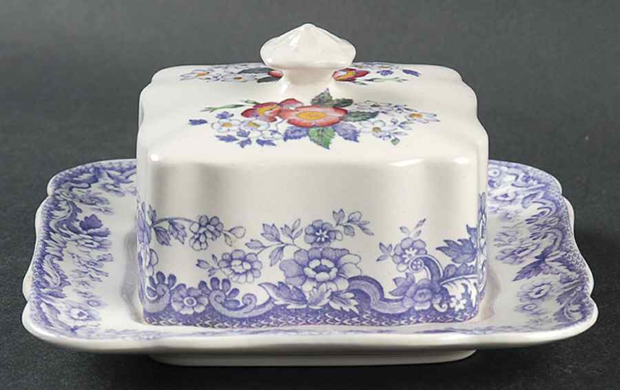 Mayflower Square Covered Butter by Spode-1