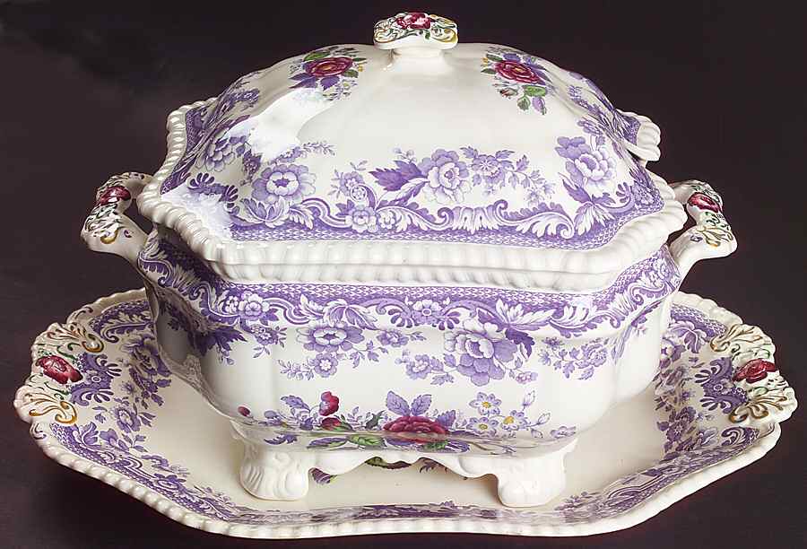 Mayflower Tureen & Lid w/Underplate by Spode-1