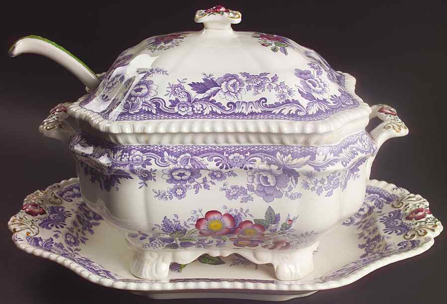 Mayflower Tureen & Lid w/Ladle & Underplate by Spode-1