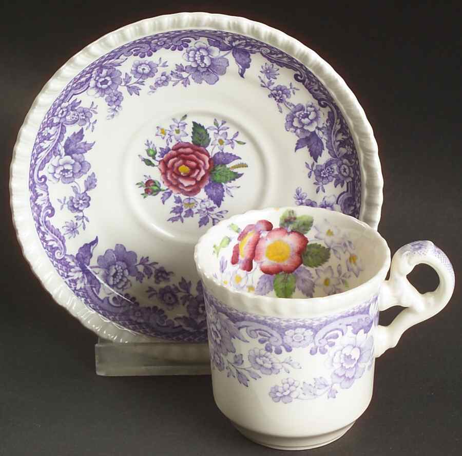 Mayflower Flat Demitasse Cup & Saucer Set by Spode-1