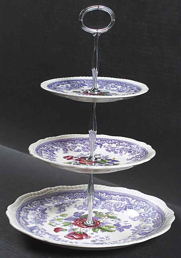 Mayflower 13 7/8"-14 1/4" 3-Tiered Serving Tray(DP,SP,BB) HC by Spode-1