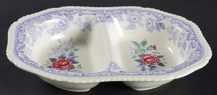 Mayflower 11" Oval Divided Vegetable Bowl by Spode-1