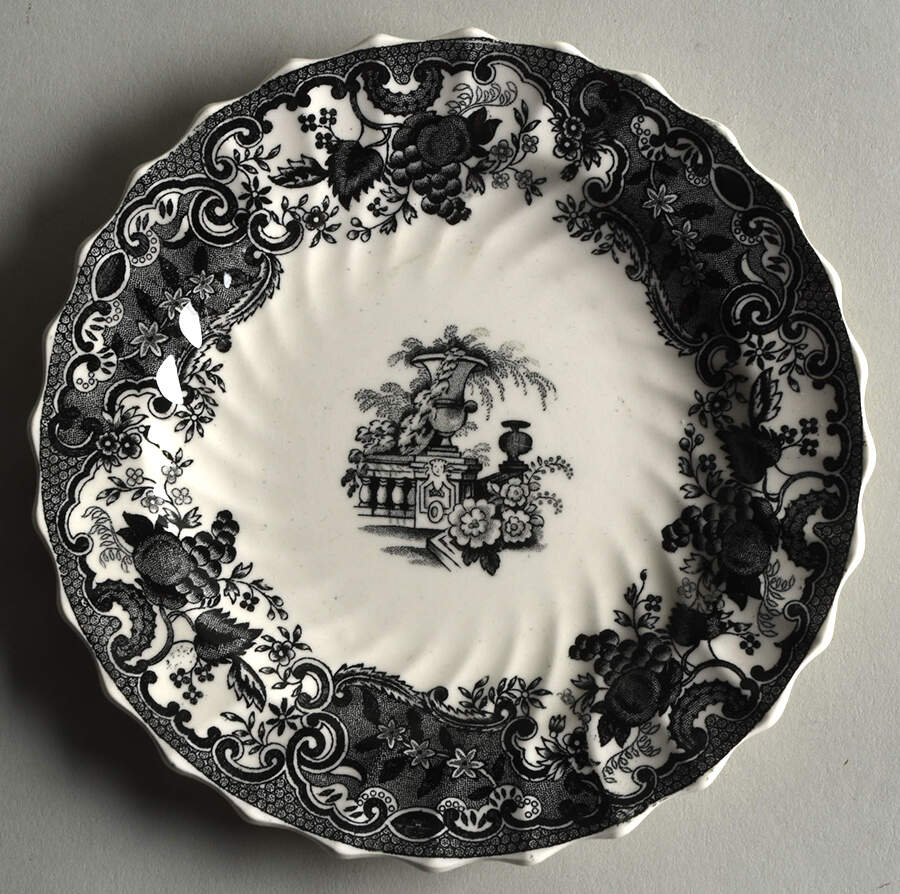 May Black Bread & Butter Plate by Spode-1