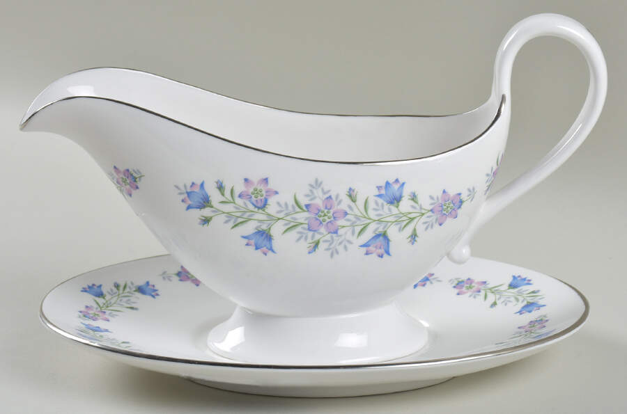 Maytime Gravy Boat with Attached Underplate by Spode-1