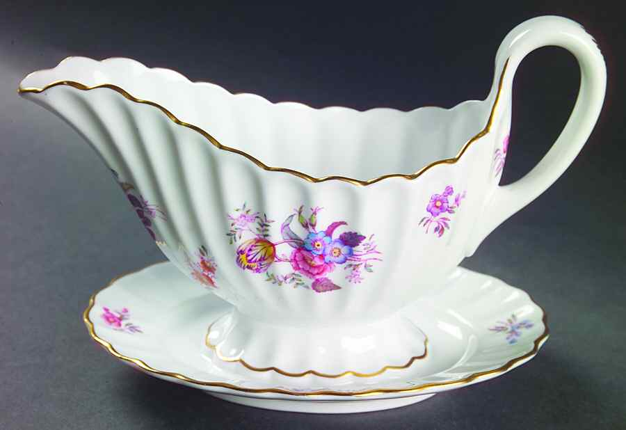 Meadowbrook Gravy Boat with Attached Underplate by Spode-1