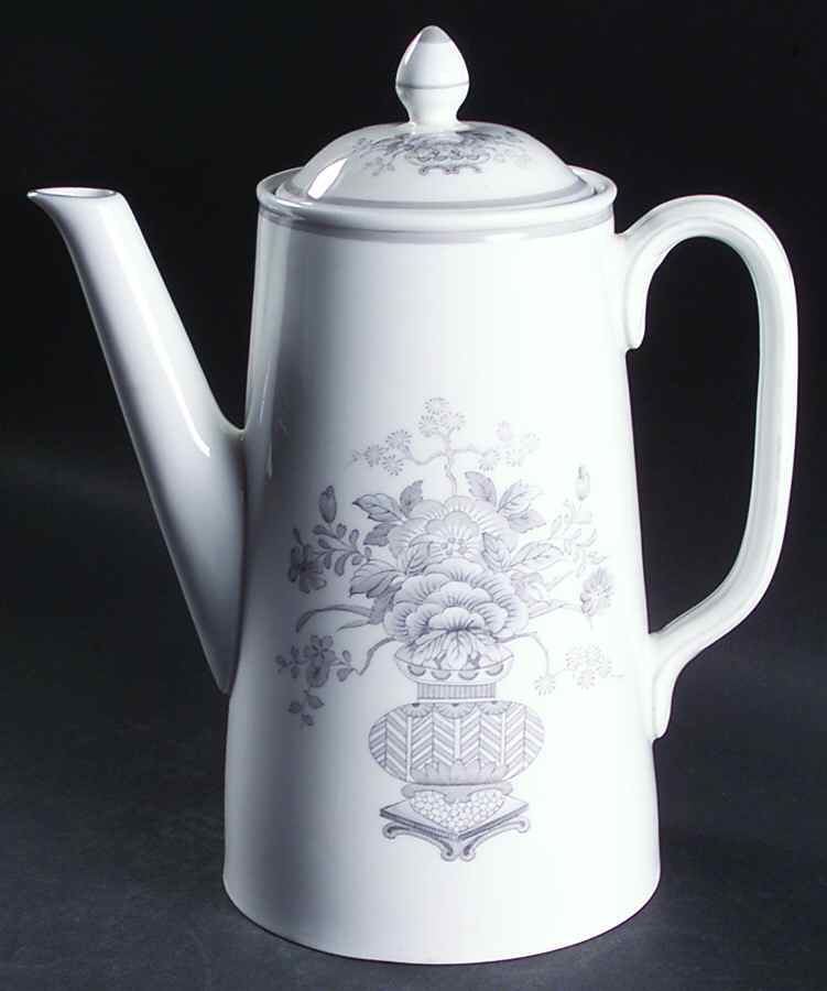 Ming Gray (Smooth, No Trim) Coffee Pot & Lid by Spode-1