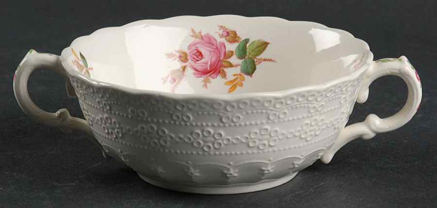 Moss Rose (Jewel Shape) Flat Cream Soup Bowl by Spode-1