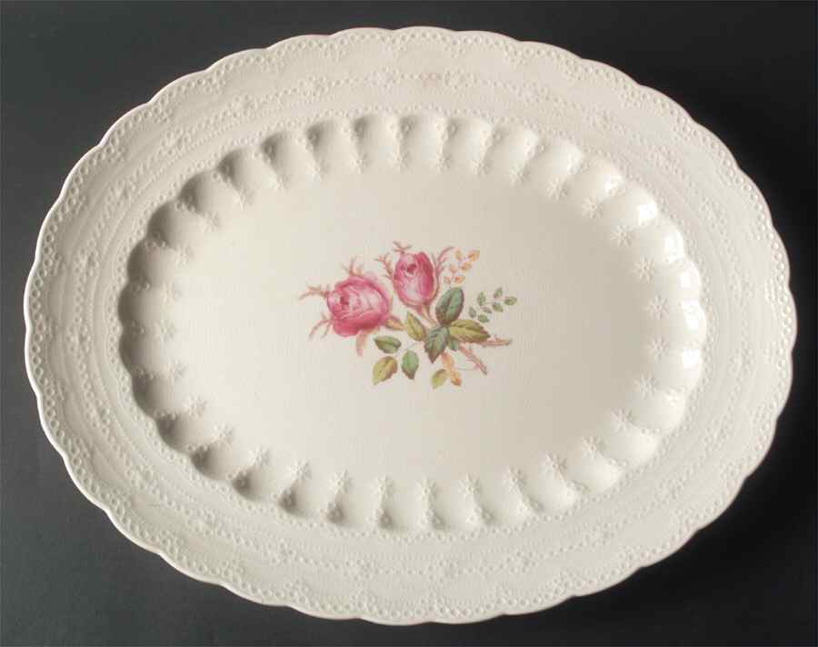 Moss Rose (Jewel Shape) 17" Oval Serving Platter by Spode-1