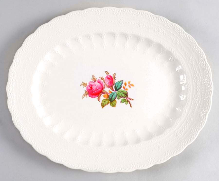 Moss Rose (Jewel Shape) 11" Oval Serving Platter by Spode-1