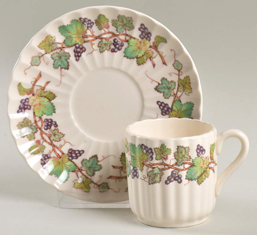Monticello Vine Flat Demitasse Cup & Saucer Set by Spode-1