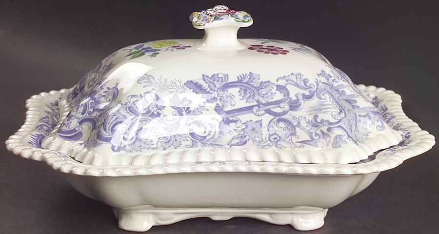 Mulberry Beverly Purple Rectangular Covered Vegetable by Spode-1