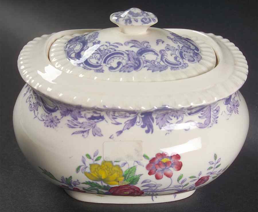 Mulberry Beverly Purple Sugar Bowl & Lid by Spode-1