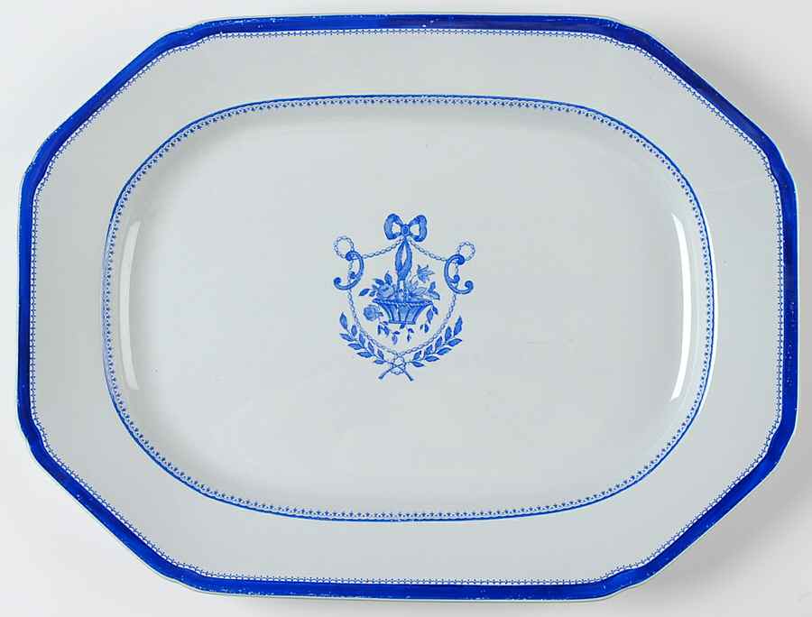 Newburyport Blue (No Gold Trim) 14" Oval Serving Platter by Spode-1