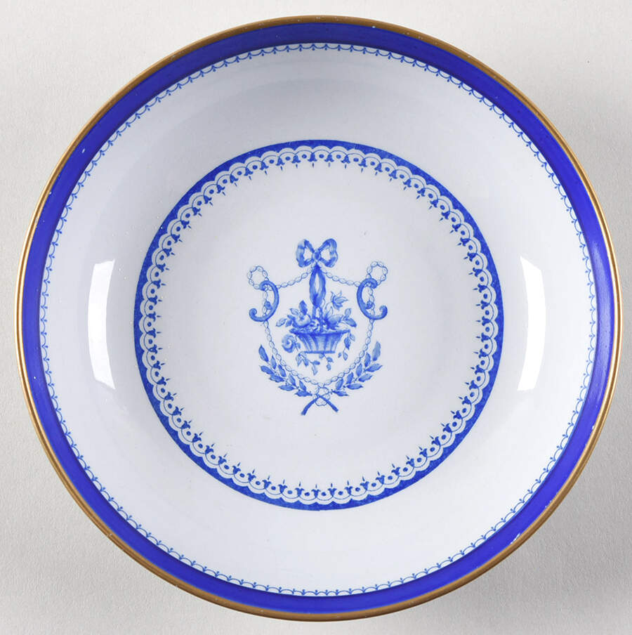 Newburyport Blue (Gold Trim) Saucer for Bouillon Cup by Spode-1