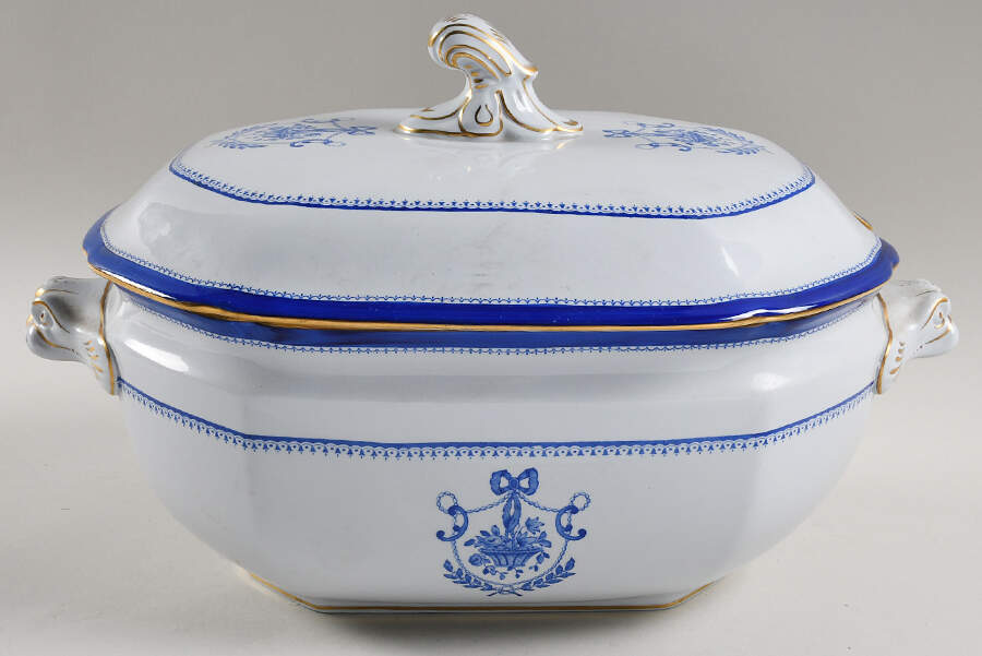 Newburyport Blue (Gold Trim) Tureen &  Lid by Spode-1