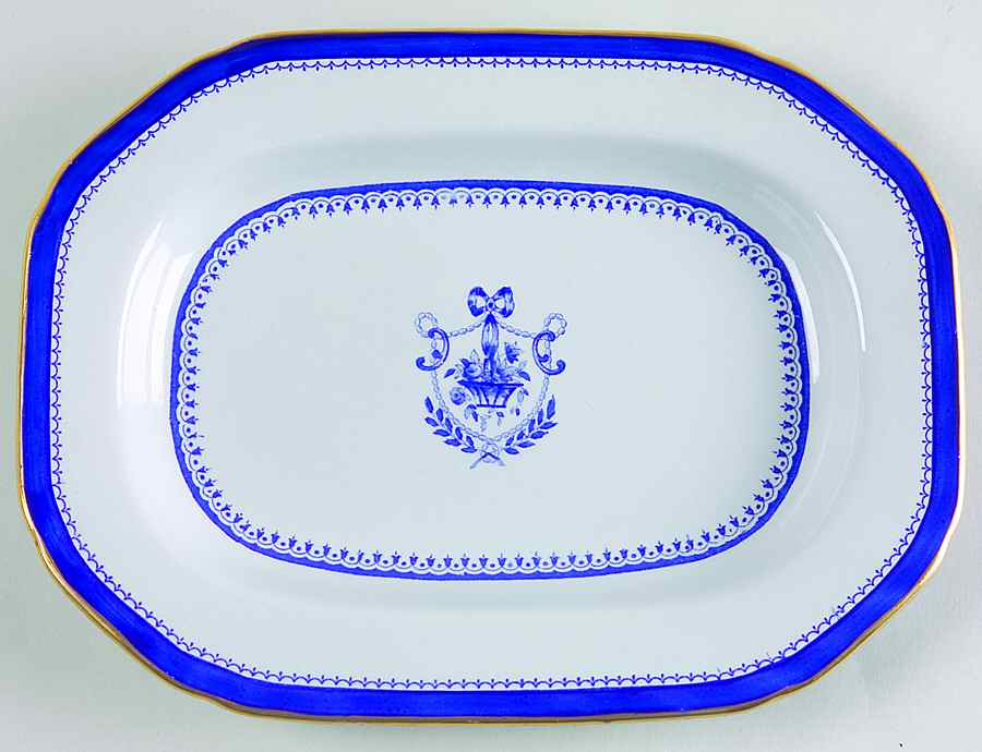 Newburyport Blue (Gold Trim) Underplate for Gravy Boat & Lid (GR3 & GR4) by Spode-1