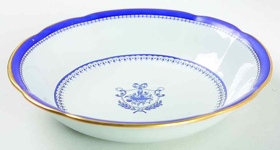 Newburyport Blue (Gold Trim) Coupe Cereal Bowl by Spode-1