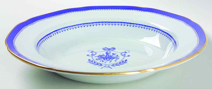 Newburyport Blue (Gold Trim) Rim Soup Bowl by Spode-1