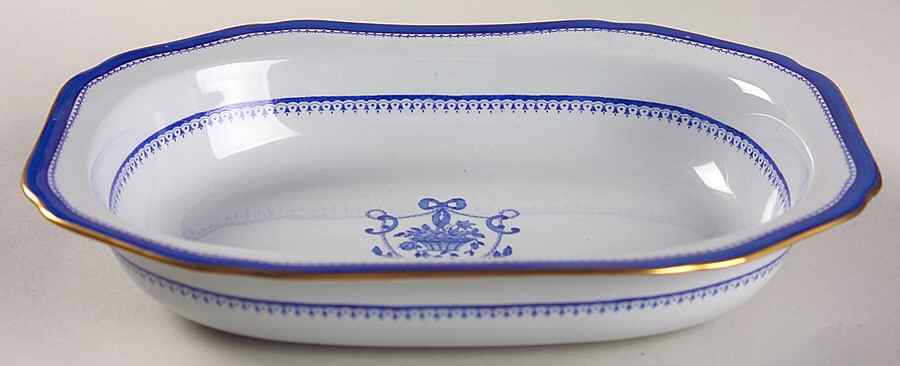Newburyport Blue (Gold Trim) 9" Oval Vegetable Bowl by Spode-1