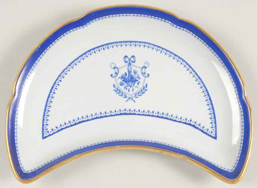 Newburyport Blue (Gold Trim) Crescent Salad Plate by Spode-1