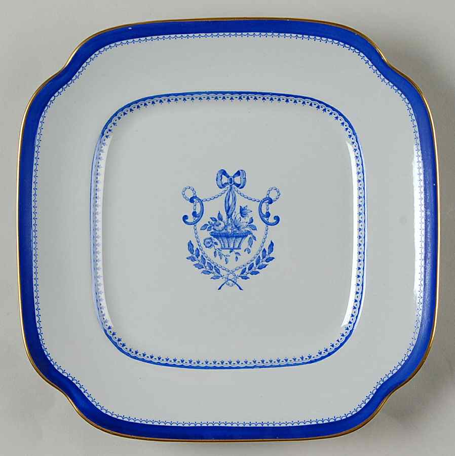 Newburyport Blue (Gold Trim) Square Salad Plate by Spode-1