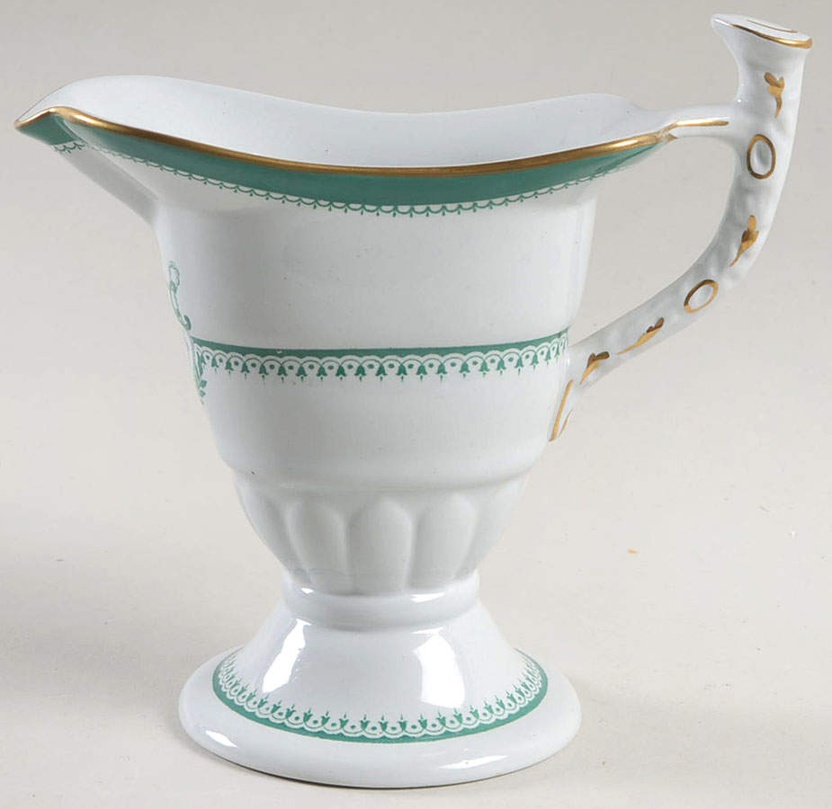 Newburyport Green (Gold Trim, No Verge Line) Creamer by Spode-1